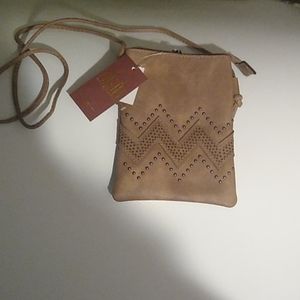 Alfa Bags small shoulder purse zig zag stud NEW